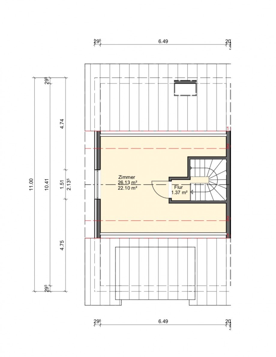 Grundriss DG Doppelhaush�lfte Ihringen