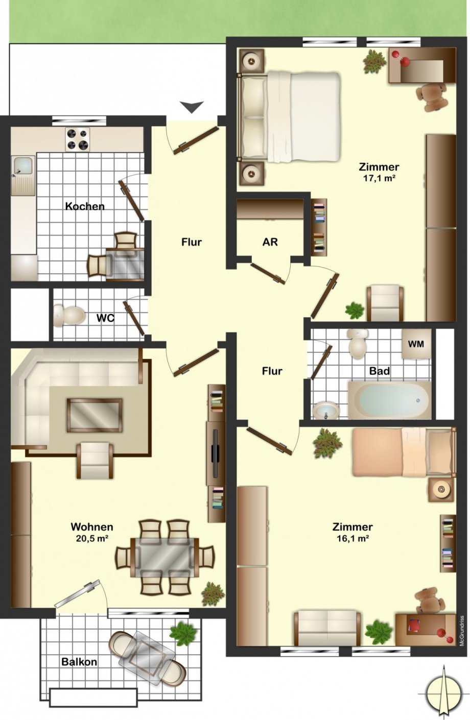 Grundriss Etagenwohnung Freiburg im Breisgau / Wiehre