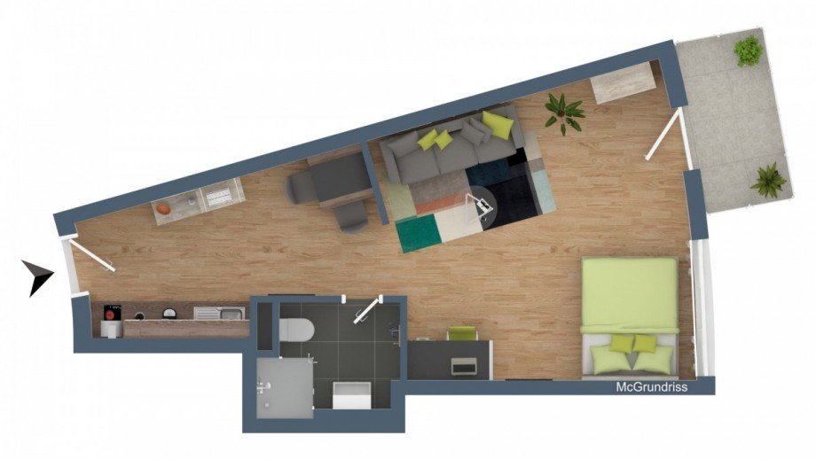 Grundriss Etagenwohnung Freiburg im Breisgau