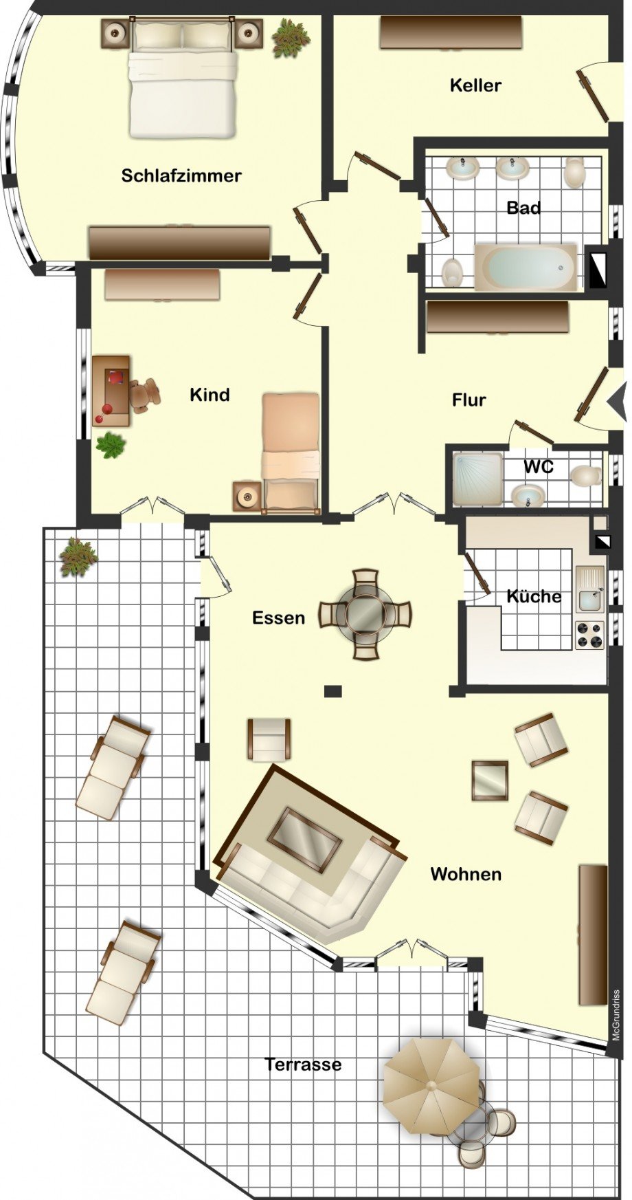 Grundriss Etagenwohnung Freiburg im Breisgau / Herdern