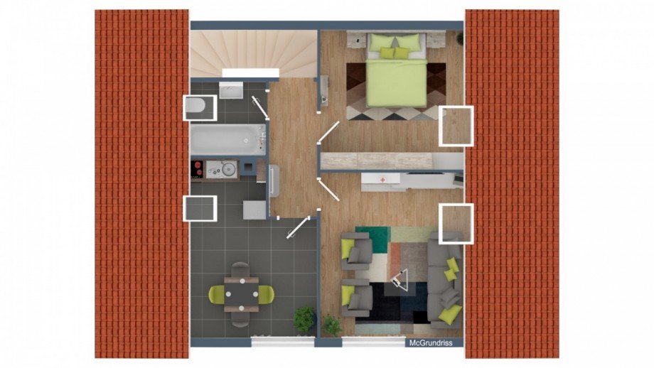 Grundriss DG Doppelhaush�lfte Gundelfingen