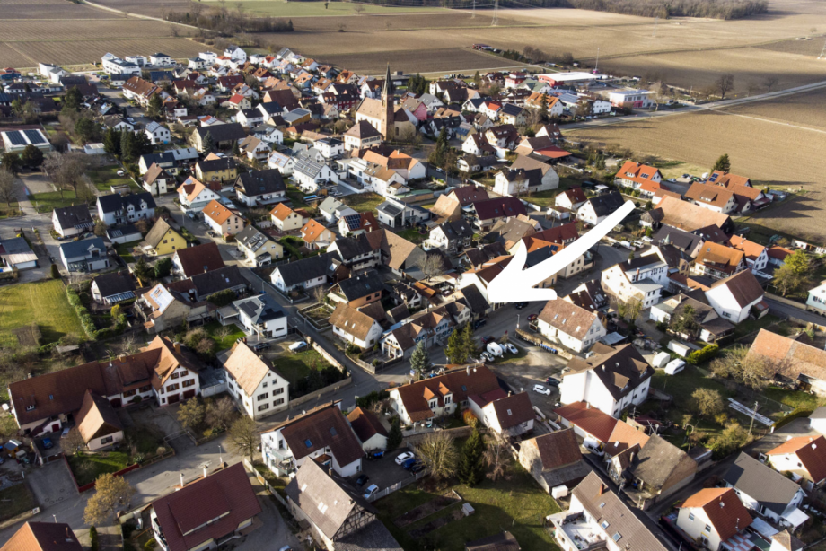 Blick von oben Zweifamilienhaus Breisach am Rhein