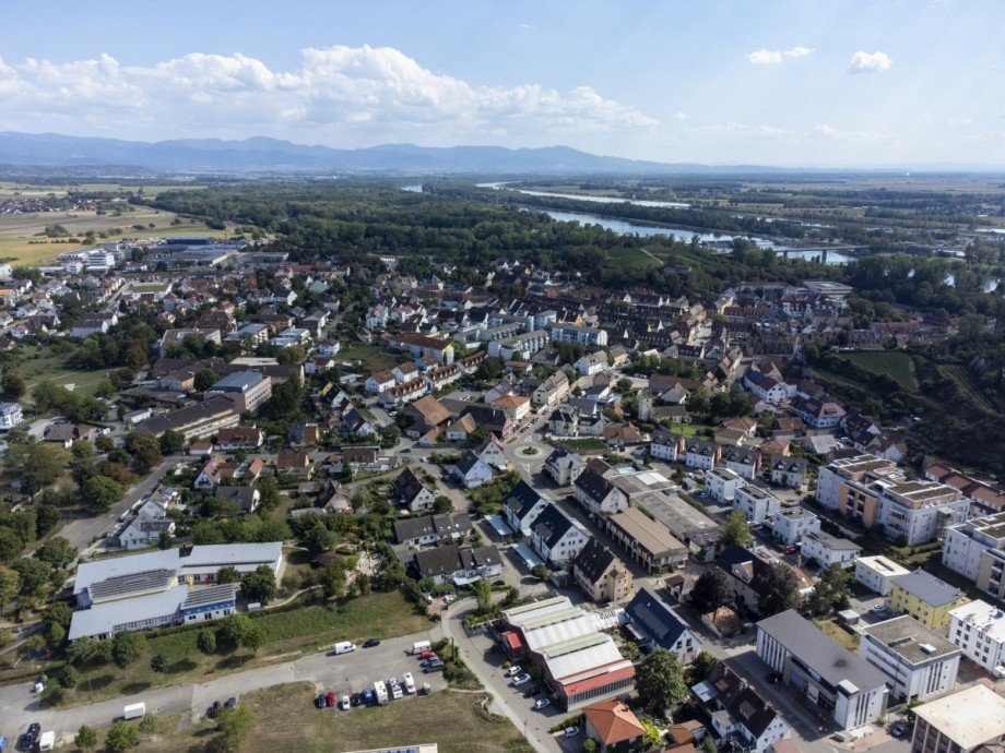 Blick von oben Maisonettewohnung Breisach am Rhein