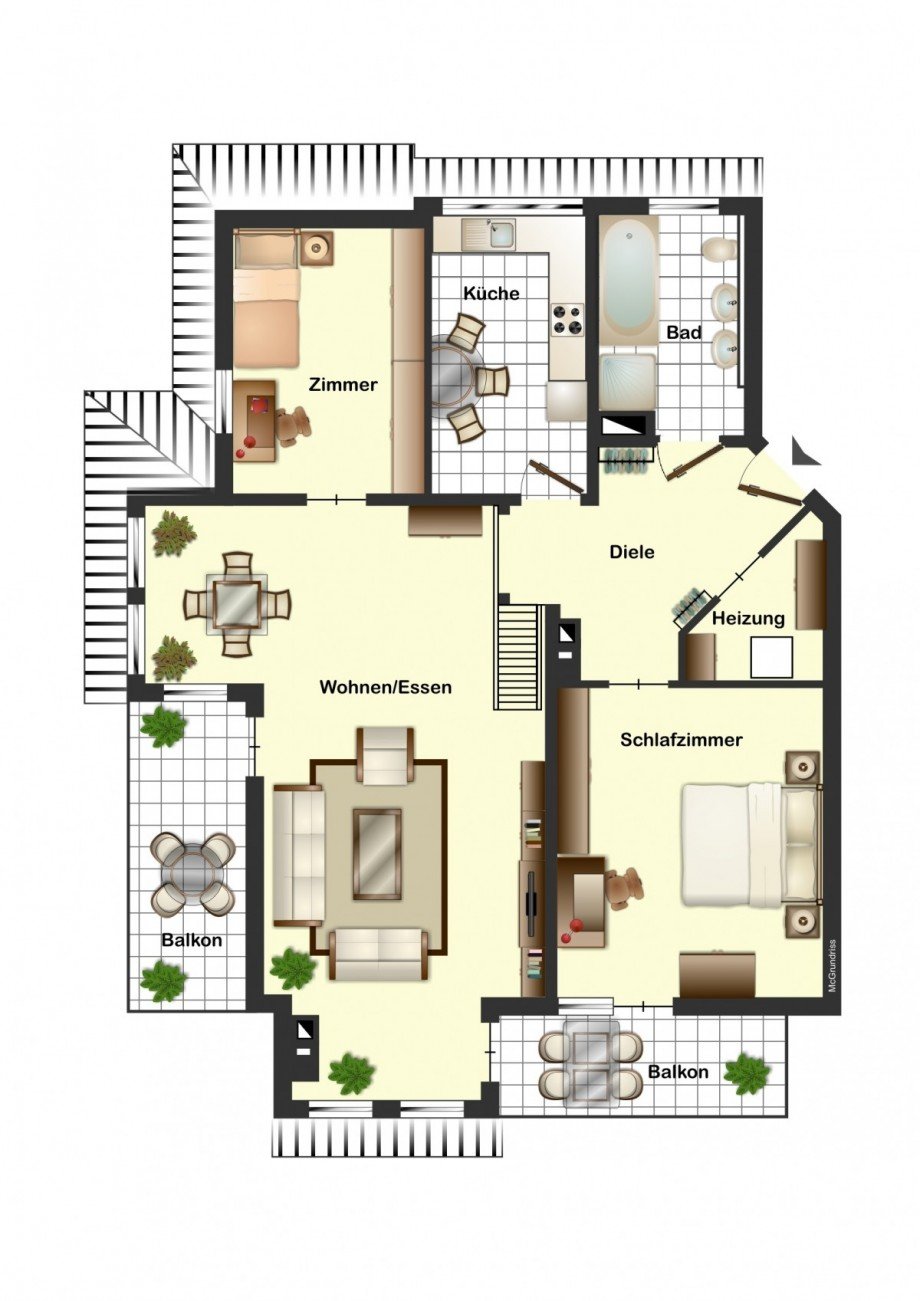 Grundriss Wohnung Etagenwohnung Breisach am Rhein
