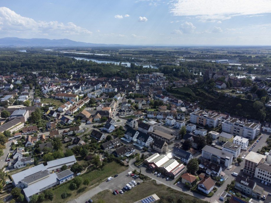 Blick von oben Maisonettewohnung Breisach am Rhein