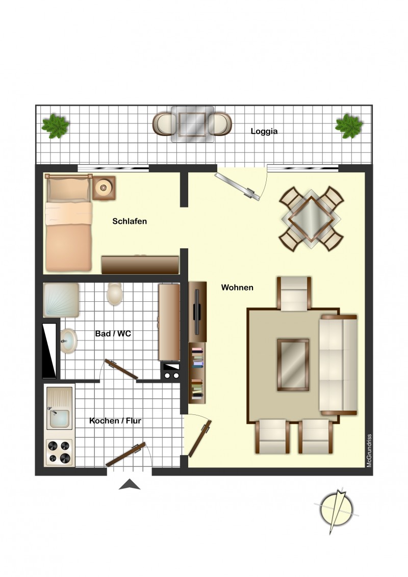 Grundriss Etagenwohnung Freiburg im Breisgau / Haslach