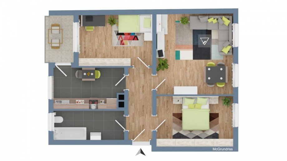 Grundriss Erdgeschosswohnung Freiburg im Breisgau