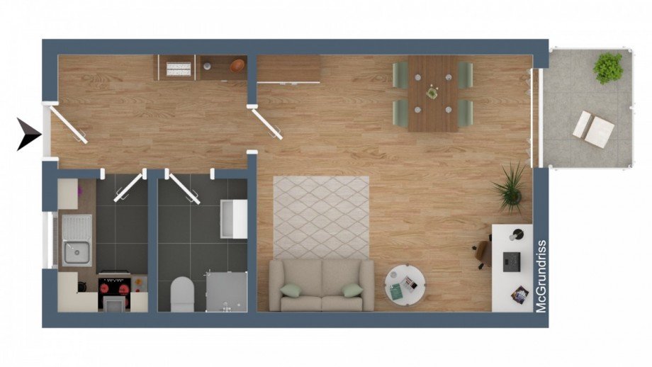Grundriss Dachgeschosswohnung Freiburg im Breisgau / Sankt Georgen