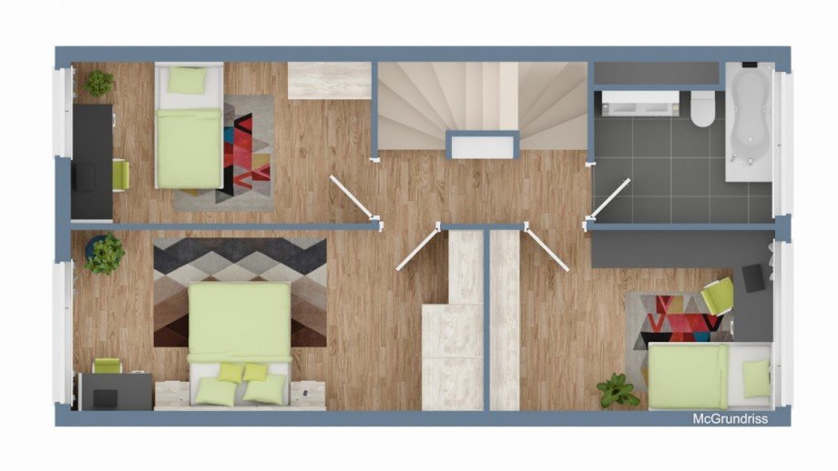 Grundriss OG Reihenmittelhaus Kirchzarten