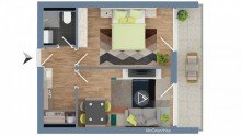 Grundriss Gem�tliche 2-Zimmer-Wohnung im St�hlinger!