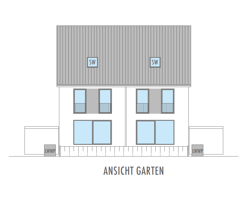 Ansicht Garten Doppelhaush�lfte Breisach am Rhein / G�ndlingen
