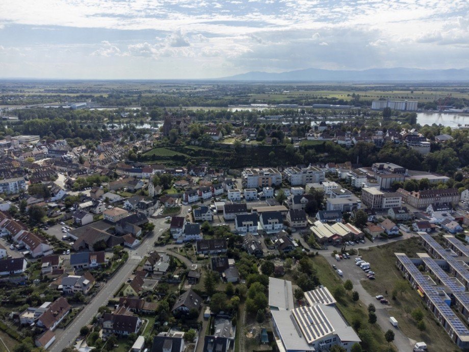 Blick von oben Maisonettewohnung Breisach am Rhein