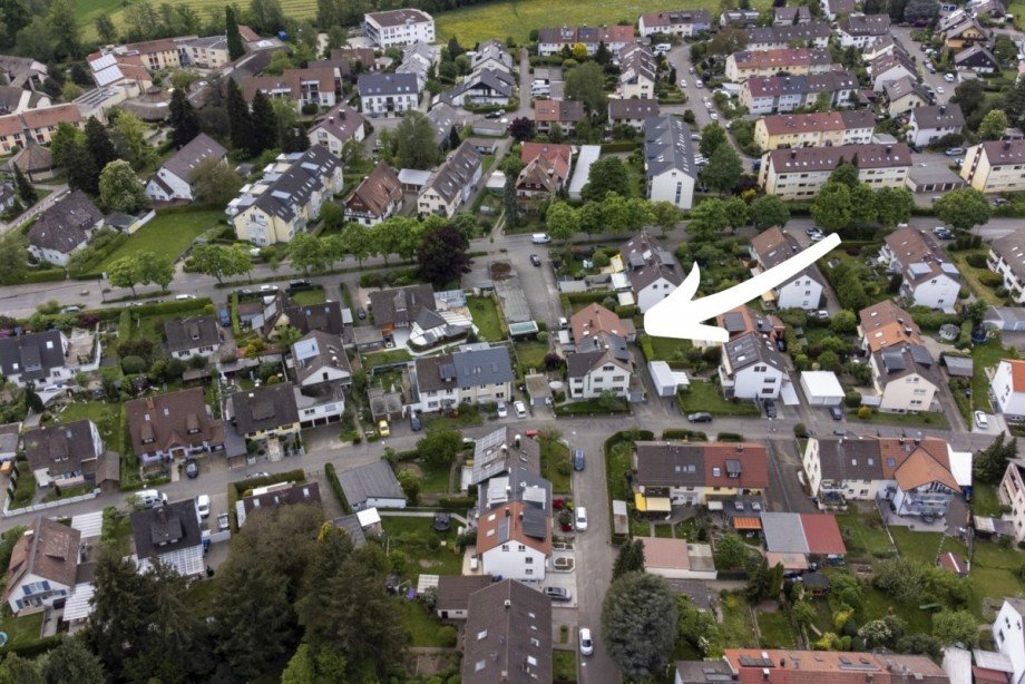 Blick von oben Doppelhaush�lfte Kirchzarten