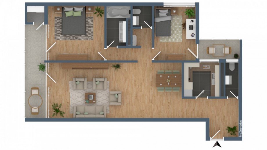 Grundriss Etagenwohnung Freiburg im Breisgau / Littenweiler