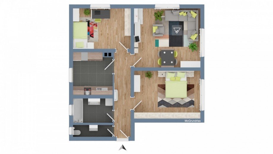 Grundriss Erdgeschosswohnung Freiburg