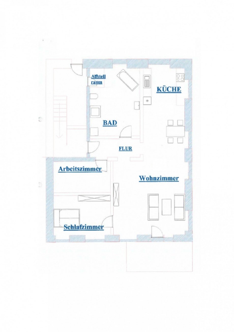 Grundriss Erdgeschosswohnung Freiburg im Breisgau
