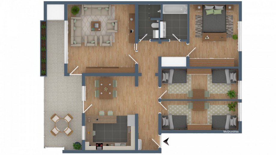 Grundriss Etagenwohnung Gundelfingen