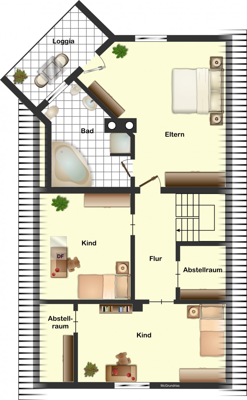 Grundriss Obergeschoss Einfamilienhaus Buggingen