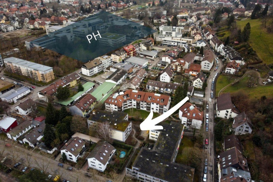 Blick von oben Etagenwohnung Freiburg im Breisgau / Littenweiler