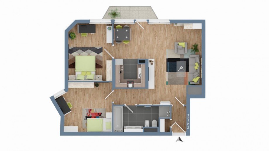 Grundriss Etagenwohnung Freiburg im Breisgau