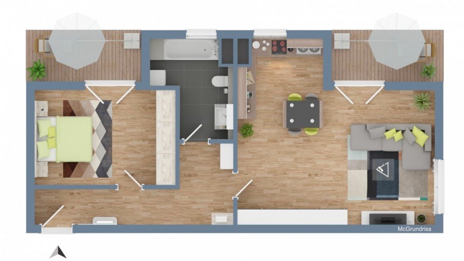 Grundriss Etagenwohnung Freiburg im Breisgau