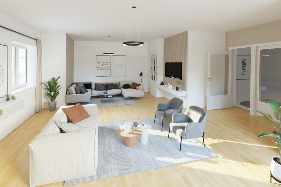 Wohnzimmer Etagenwohnung Ihringen