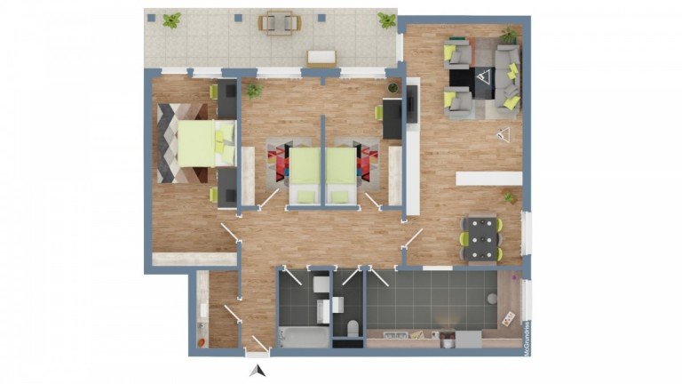 Grundriss Gundelfingen - Gundelfingen (Breisgau) (Gemeinde) Etagenwohnung Bezugsfreie 4-Zimmer-Wohnung in Grundelfingen! Provisionsfrei!
