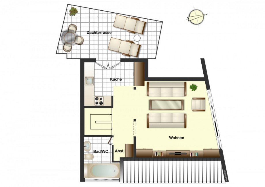 Grundriss DG Etagenwohnung Freiburg im Breisgau / Waltershofen