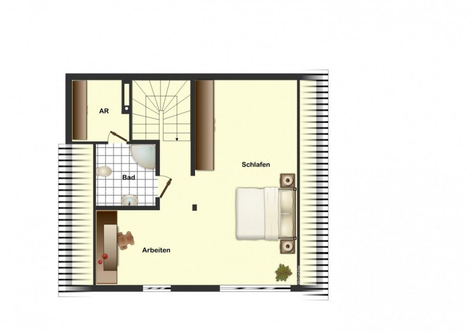 Grundriss DG Doppelhaush�lfte Teningen / K�ndringen