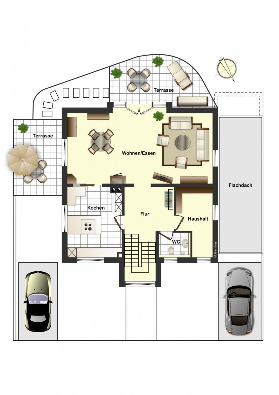Grundriss EG Einfamilienhaus Freiburg im Breisgau / Waltershofen