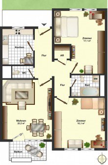 Grundriss Immobilienmakler Wiehre Freiburg - Wohnung verkauft!