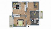 Grundriss Gepflegte 3-Zimmer-Wohnung mit 2 Balkonen im Erbbaurecht