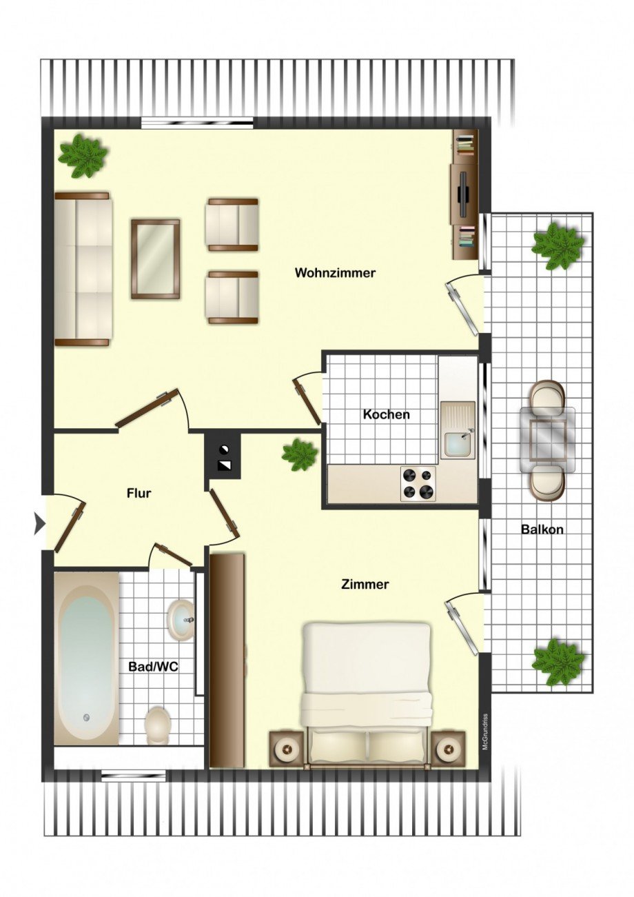 Grundriss Etagenwohnung Freiburg im Breisgau