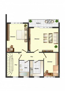 Grundriss OG Reihenmittelhaus mit Traumgarten in Kirchzarten!