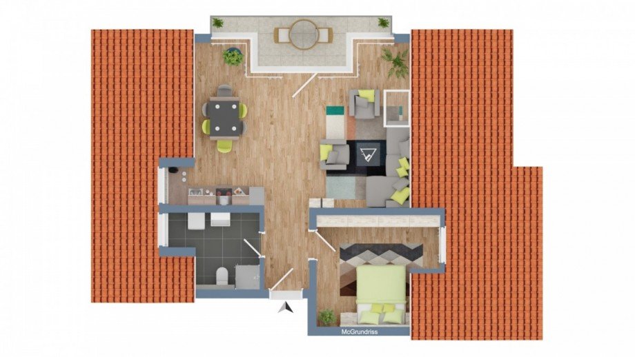Grundriss Dachgeschosswohnung Freiamt