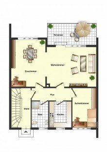 Grundriss EG Reihenmittelhaus mit Traumgarten in Kirchzarten!
