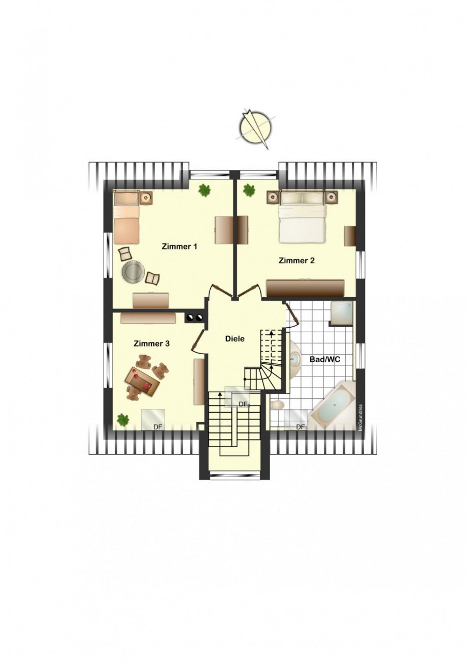 Grundriss OG Einfamilienhaus Freiburg im Breisgau / Waltershofen