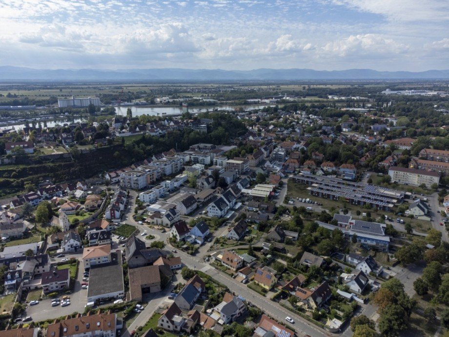 Blick von oben Maisonettewohnung Breisach am Rhein