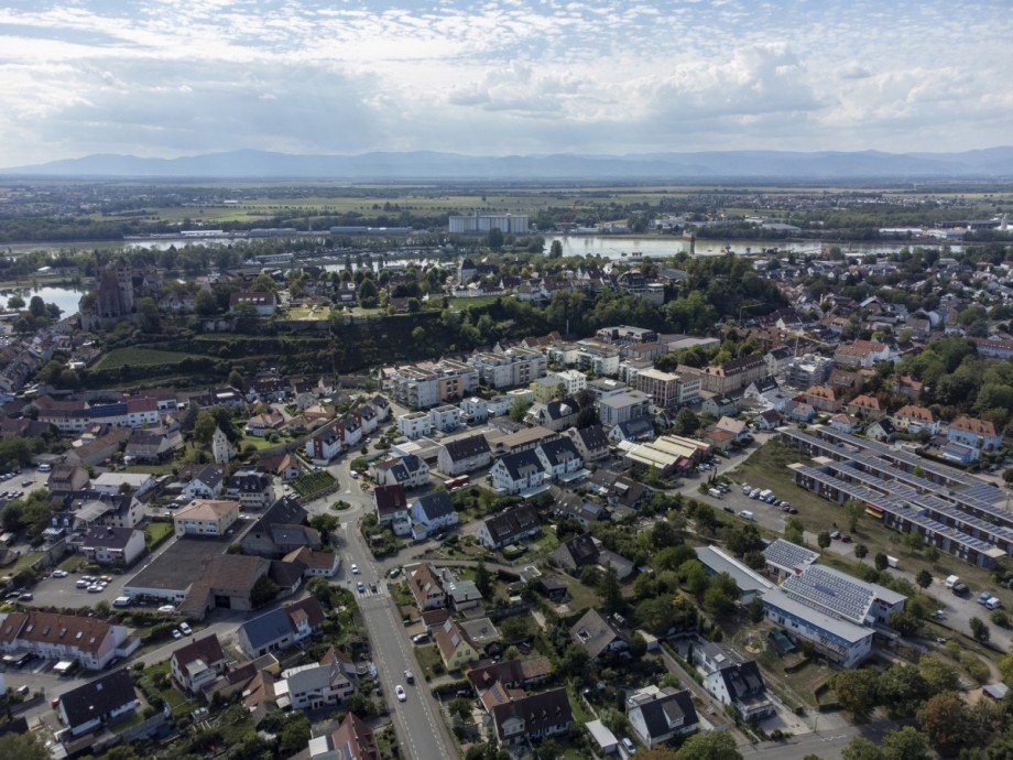 Blick von oben Maisonettewohnung Breisach am Rhein