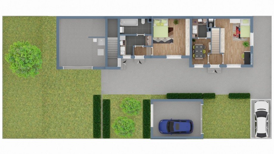 Grundriss EG Zweifamilienhaus Freiburg im Breisgau