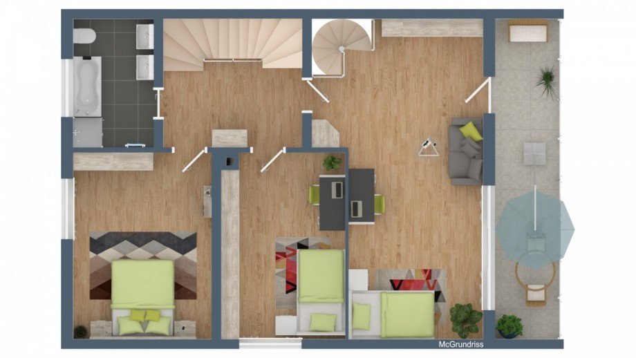 Grundriss OG Doppelhaush�lfte Gundelfingen