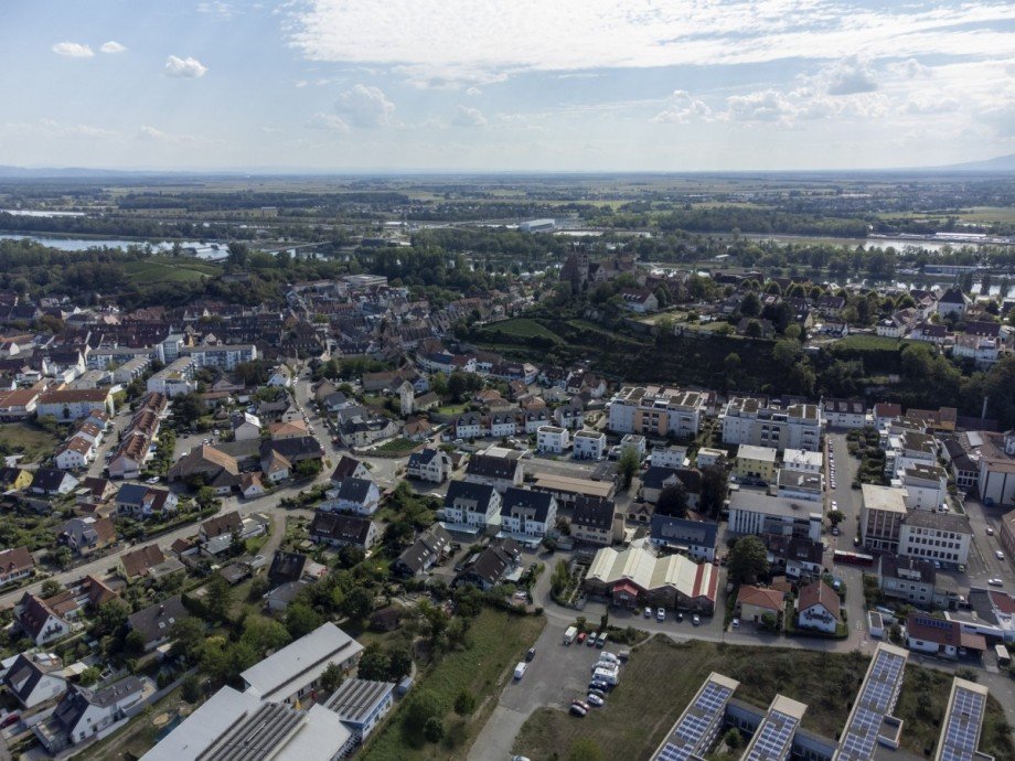 Blick von oben Maisonettewohnung Breisach am Rhein