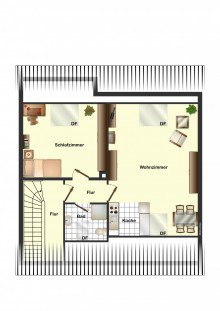 Grundriss DG Reihenmittelhaus mit Traumgarten in Kirchzarten!