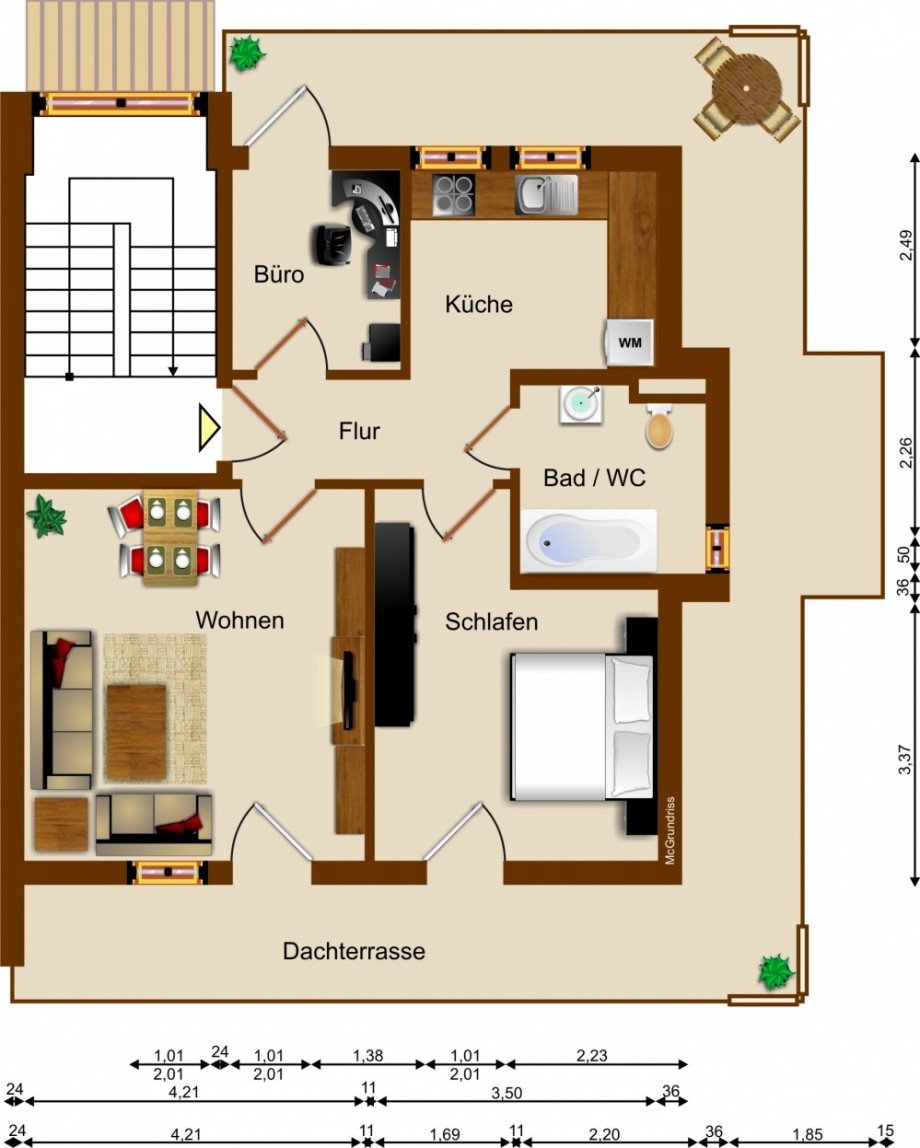 Grundriss Etagenwohnung Gundelfingen
