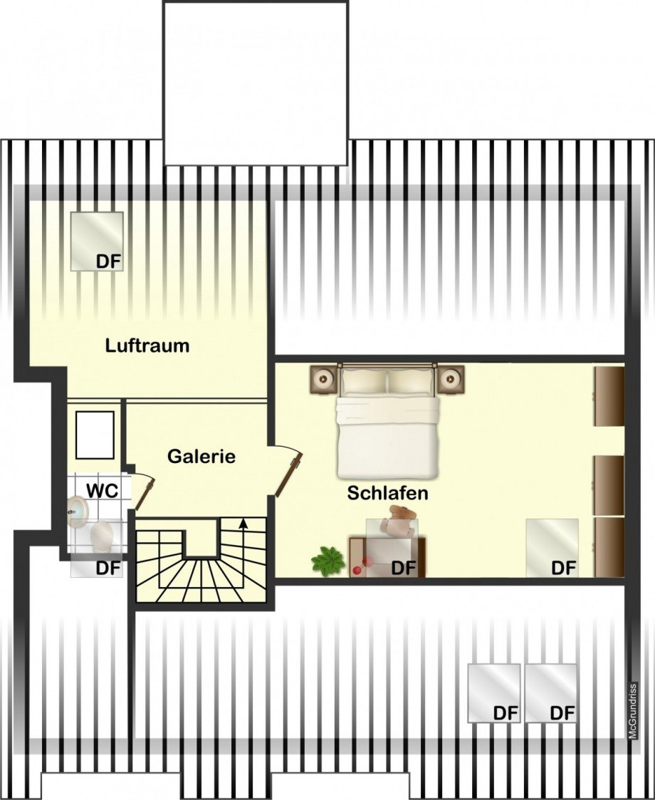 Grundriss 2. Ebene Dachgeschosswohnung Freiburg im Breisgau / Herdern