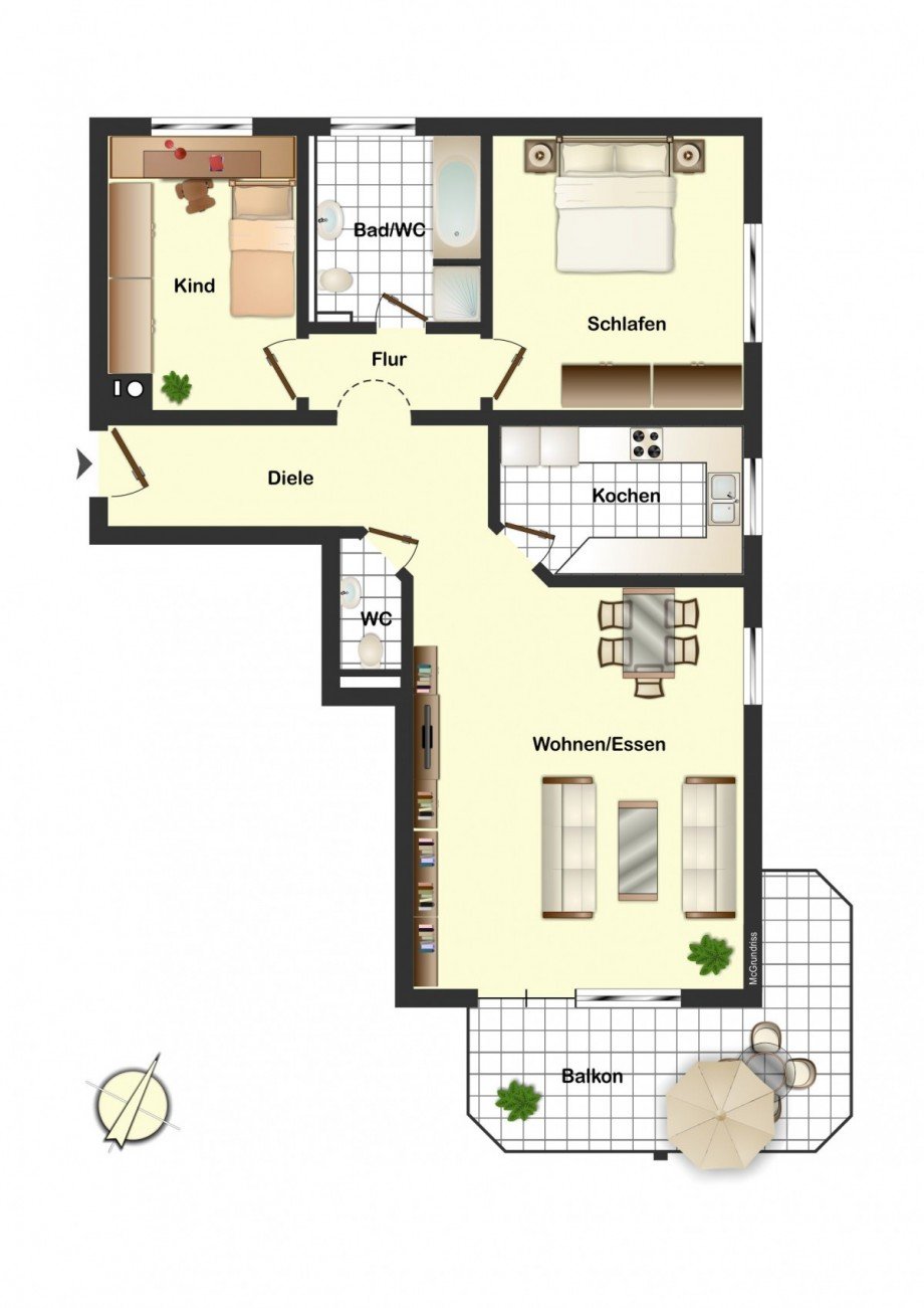 Grundriss Etagenwohnung Konstanz / Dettingen