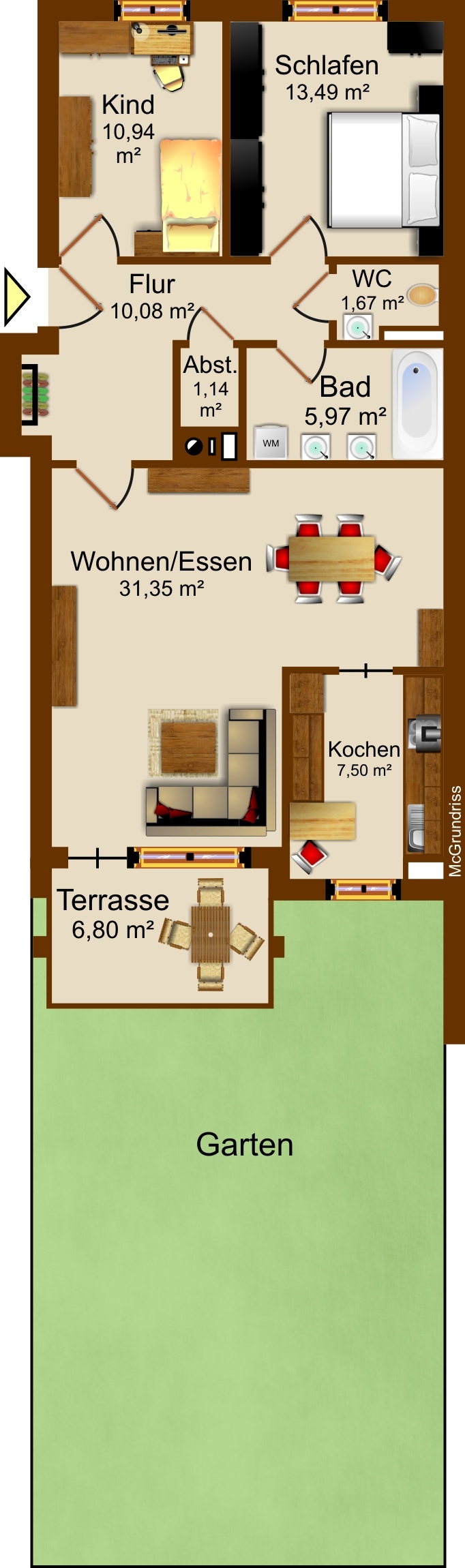 Grundriss Etagenwohnung Waldkirch