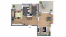 Grundriss Sch�ne 2-Zimmer-Wohnung im Vauban - bezugsfrei