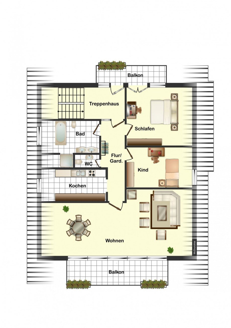 Grundriss OG Zweifamilienhaus Ihringen