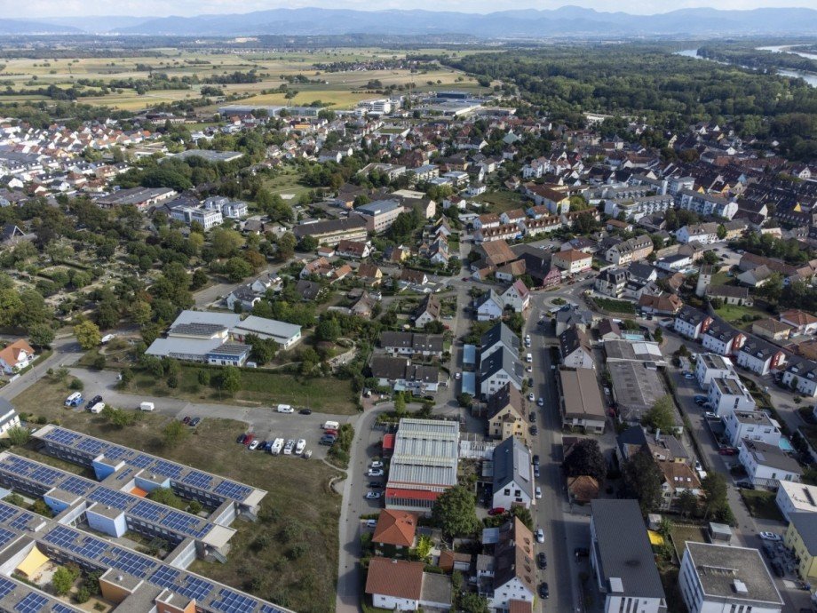 Blick von oben Maisonettewohnung Breisach am Rhein